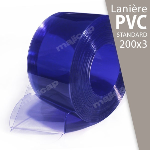 Bande de laniere PVC transparent 200x3 mm pour passage de chariots